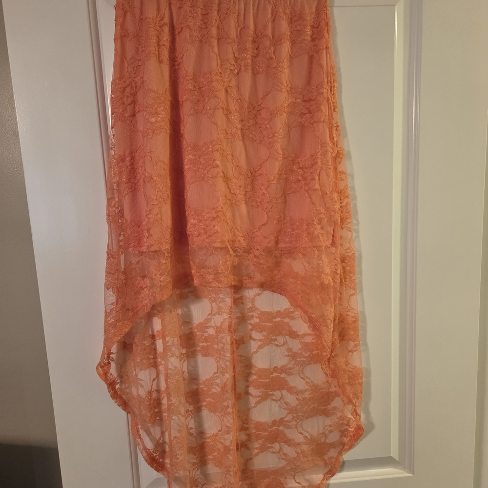 Fashion Magazine Orange High-Low Skirt